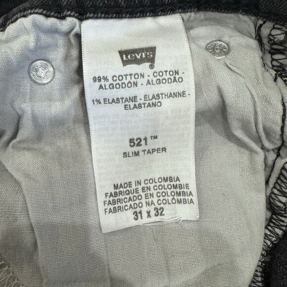 Levi’s 521 Slim Taper Jeans Men’s Tag 31x32 Gray Faded Stretch (Measures 29x27) - Picture 4 of 7
